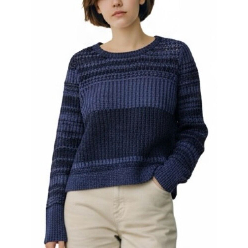Peruvian Connection Pima Cotton Sweater Open Knit Cropped Long Sleeve Size XS
